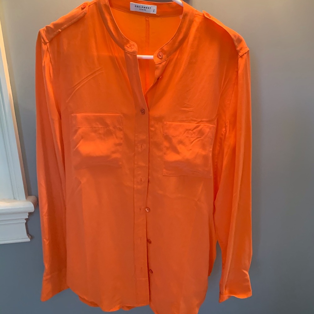 Equipment Orange 100% Silk Blouse